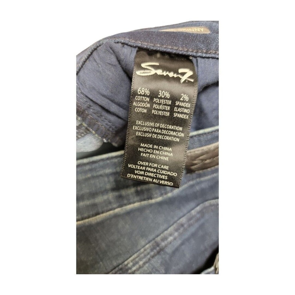 Seven7 Women's Metal Studded Mid-Rise Ankle Skinny Jeans Denim Blue Size 8 - Picture 7 of 10